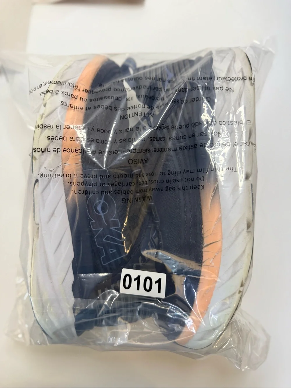 Hoka Women's Navy and Peach Athletic Running Shoes